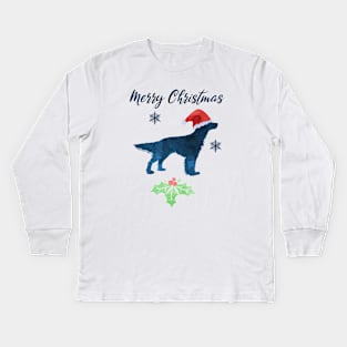 English Setter Dog Artwork For Christmas Kids Long Sleeve T-Shirt